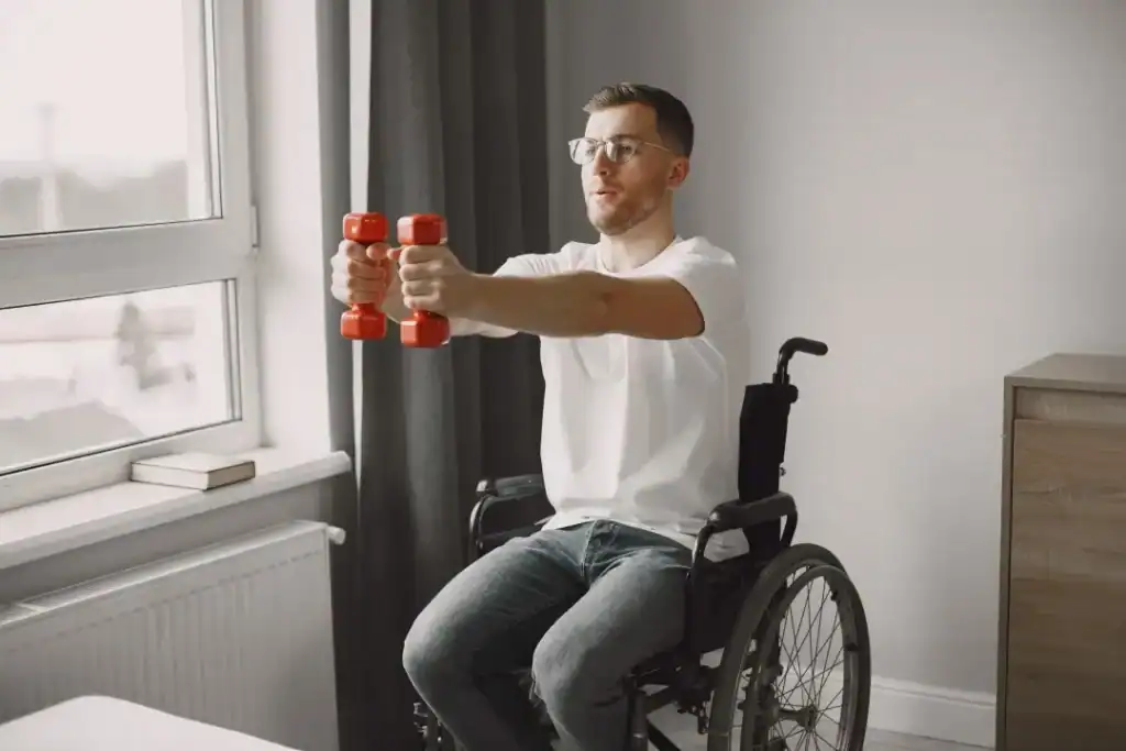 Empowering Weight Loss: A Comprehensive Guide for Individuals with Disabilities 1 Image of man doing exercise in his wheelchair to aid weight loss Southall