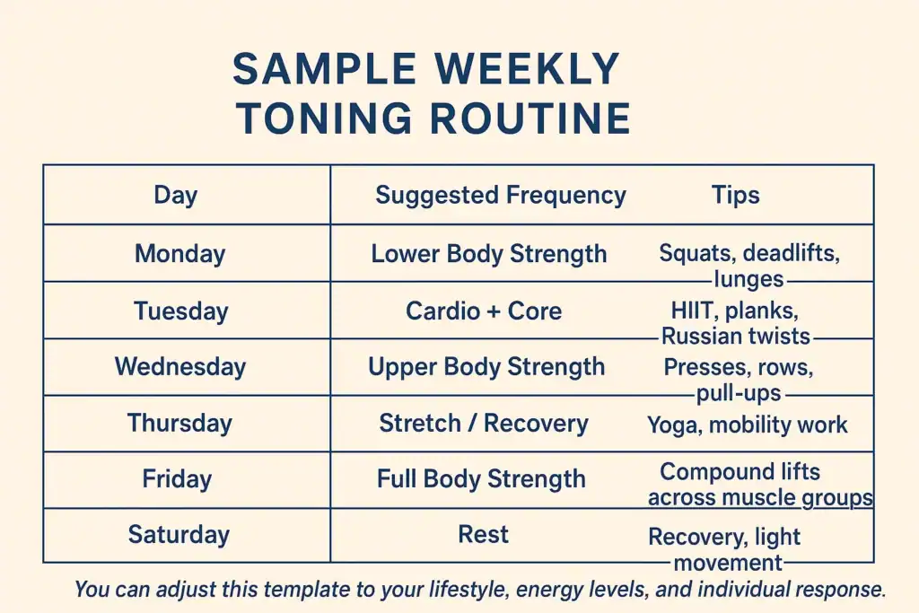 Achieving the Perfect Tone: How Often Should You Exercise for Results? 4 Weekly exercise Southall plan graphic
