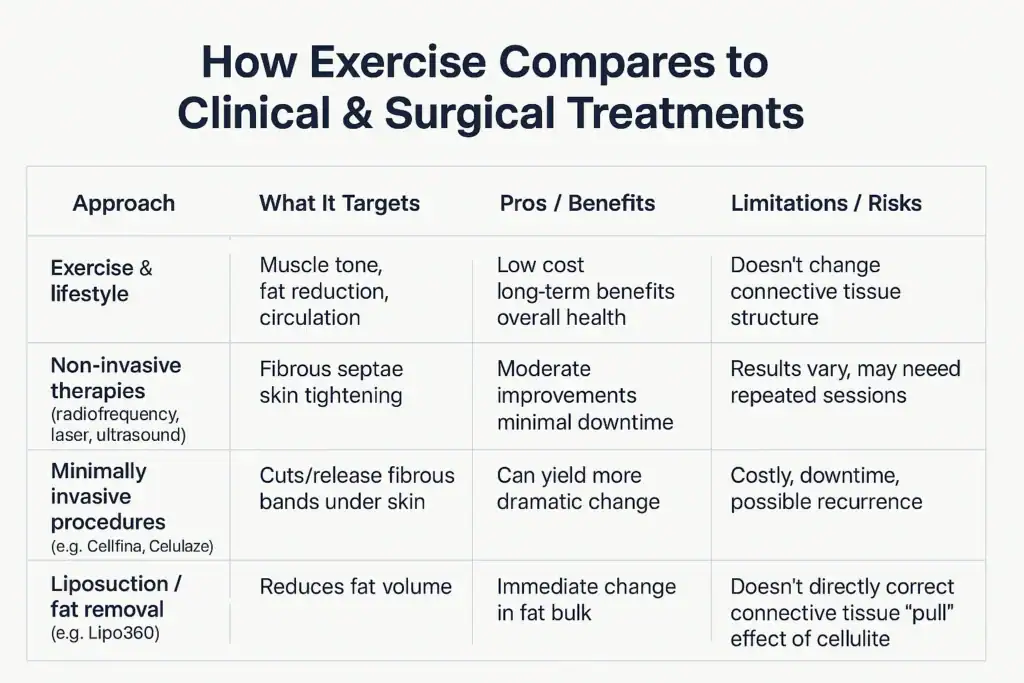 Sculpting Your Bum: Can Toning Exercises Really Reduce Cellulite? 2 How exercise compares to treatments from Lipo 360 Southall