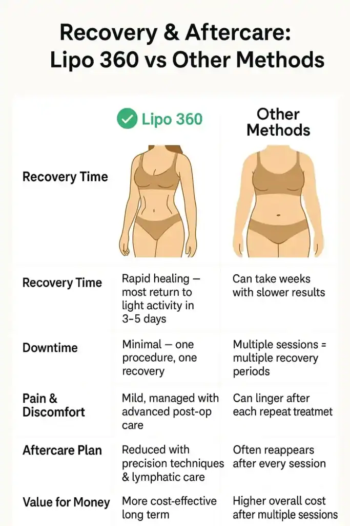 Recovery and Aftercare for Fat-Dissolving Surgery 2 Table to show fat dissolving injection aftercare Southall